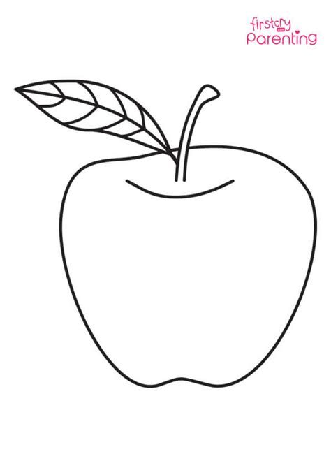 green apple coloring page  kids firstcry parenting