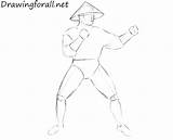Kombat Mortal Raiden Draw Step sketch template