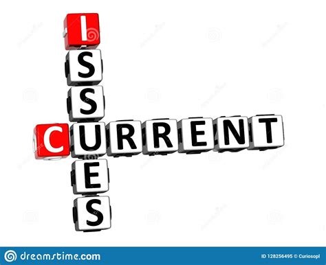 rendering crossword current issues  white background stock