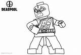 Deadpool Coloring Lego Pages Drawing Line Printable Kids sketch template