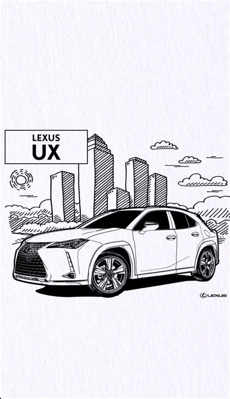 drawing   car  front   cityscape   words luxury ux