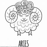 Aries Horoscope sketch template