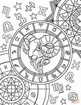 Coloring Aries Pages Zodiac Sign Printable Signs Popular sketch template