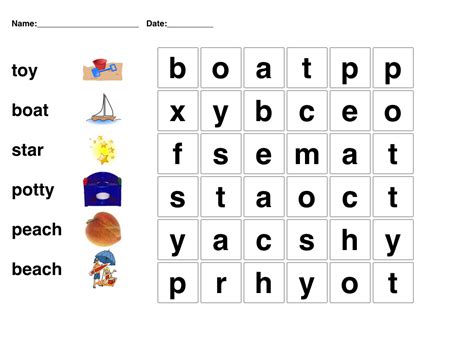 word search kindergarten printable