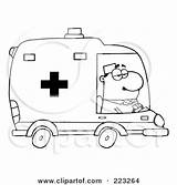 Coloring Ambulance Outline Driver Male Clipart Illustration Royalty Toon Hit Rf Vector sketch template