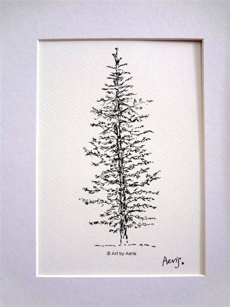evergreen pine tree art christmas tree print woodland tree etsy   pine tree art pine