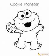 Monster Cookie Coloring Pages Street Sesame Sheet Kids Date sketch template