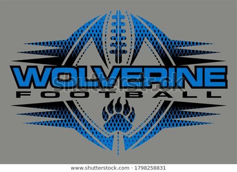 wolverine football team design  mascot paw print  school