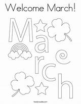 March Coloring Welcome Month Happy Print Twistynoodle Built California Usa Ll Noodle sketch template