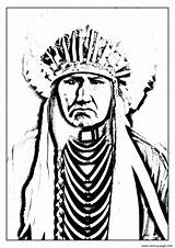 Native Coloring American Indian Pages Indien Printable Indians Adult Chief Drawing Adults Americans Chef Grand Coloriage Print Warrior Indiens Color sketch template