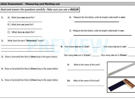 mini assessment measuring  marking  teaching resources