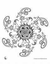 Coloring Mandala Pages Christmas Winter Adults Clipart Clip sketch template