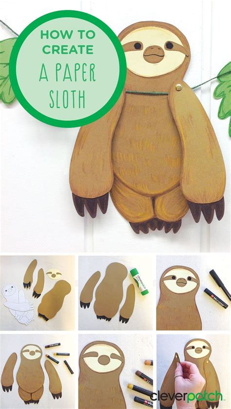 printable sloth craft template