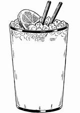 Coloring Drink Cold Glass Ice Pages Printable Drinks Food Drawing Summer sketch template