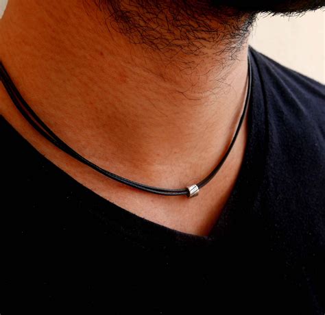mens necklace mens bead necklace mens silver necklace mens