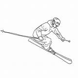 Skifahren Ausmalbild Kleurplaat Kostenlos Skis Erste sketch template