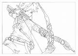 Link Zelda Coloring Pages Legend Breath Wild Manga Getdrawings sketch template