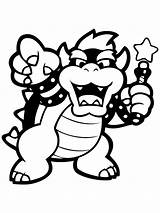 Bowser Coloring Pages Printable Mario sketch template