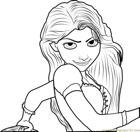 rapunzel smiling coloring page  tangled coloring pages