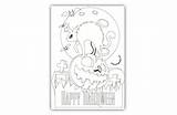 Cat Coloring Halloween Card Pages sketch template