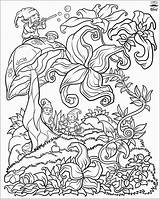 Dewasa Mewarna Halaman Bunga Megamall Readers Duendes Floresta sketch template