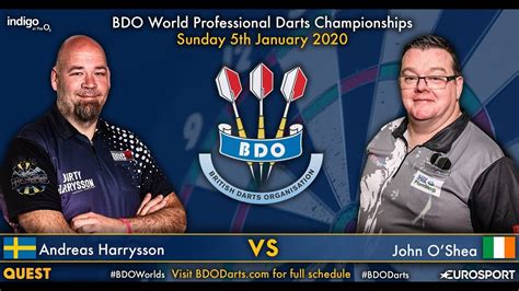 bdo world darts championship    andreas harrysson  john oshea part    eng