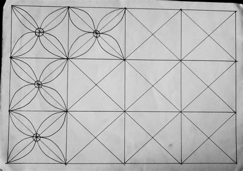 menggambar motif batik geometris shona design