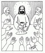 Eucaristia Dibujo Doce Discipulos Celebra Cristo Jesús Cristianas Eucaristía Construyendo Lavado Apóstoles última sketch template