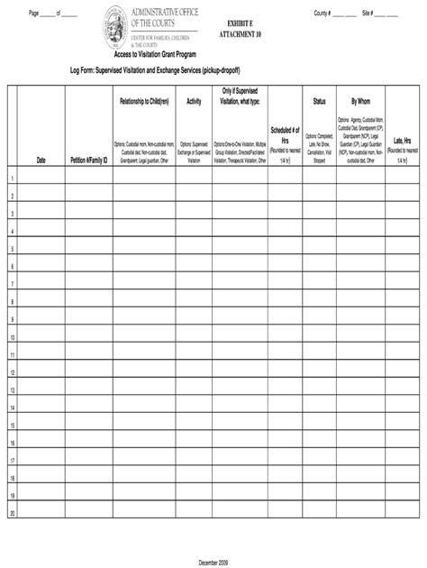 printable child custody journal template printable templates