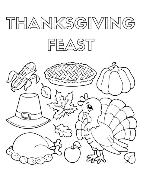 thanksgiving feast coloring pages sketch coloring page