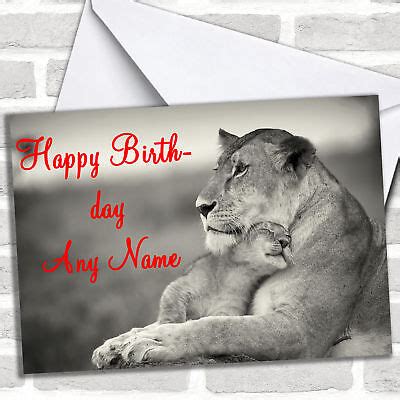 lioness cub birthday customised card ebay