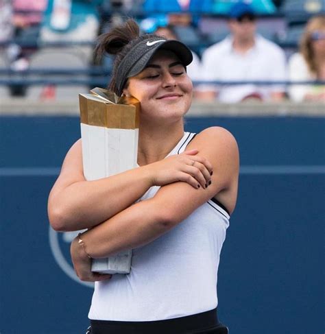 11 august 2019 bianca andreescu of canada poses for photos with trophy