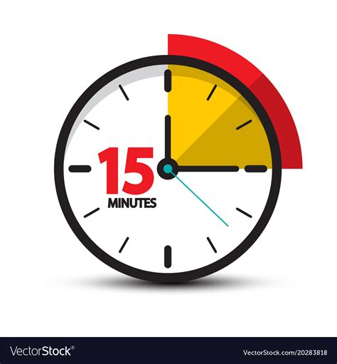 minutes clock icon fifteen minute symbol vector image