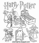 Lego Potter Harry Coloring Pages Printable Hogwarts City Color Kids Drawing Halloween Activities Clipart School Minifigures Lovegood Linda Draw sketch template