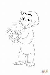 Affe Banana George Coloring sketch template