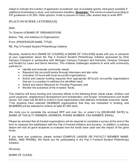 grant proposal cover letter sample    letter template