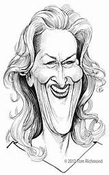 Caricatures Tom Richmond Streep Meryl Caricature Celebrity Drawings Funny Choose Board Faces sketch template