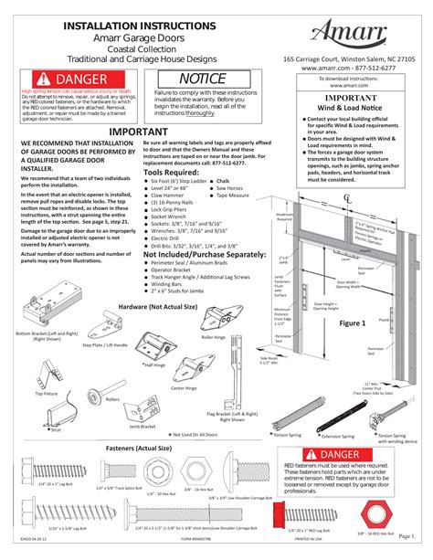 garage door  headroom kit installation instructions bios pics