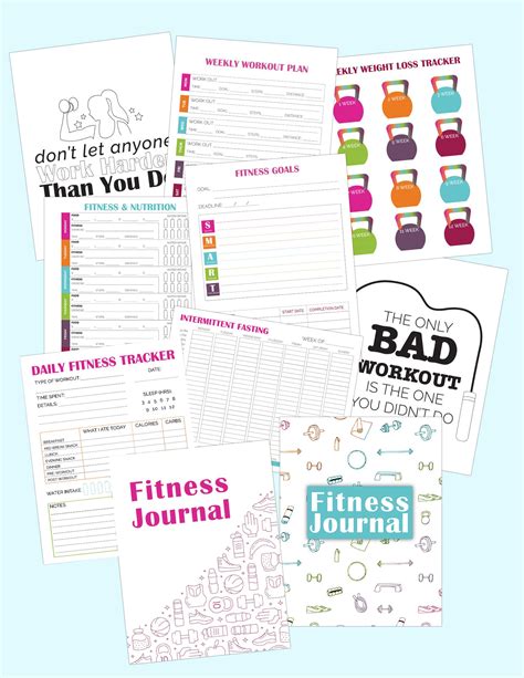 fitness journal template printables  pages freebie finding mom