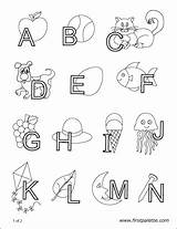 Alphabet Printable Letters Objects Letter Coloring Pages Firstpalette Interlaced Templates sketch template