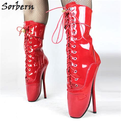sexy ballet heel ankle boots 7 lace up ballet high heel boots
