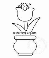 Vase Tulip Coloring Easter Template Flowers Printable Eastertemplate sketch template