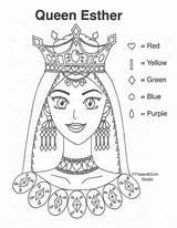 Coloring Pages Bible Esther Queen sketch template