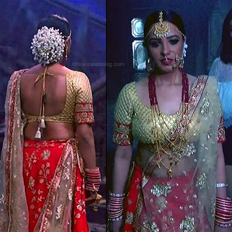 Anita Hassanandani Hot Navel Cleavage Show Naagin 3 Caps Indian Telly