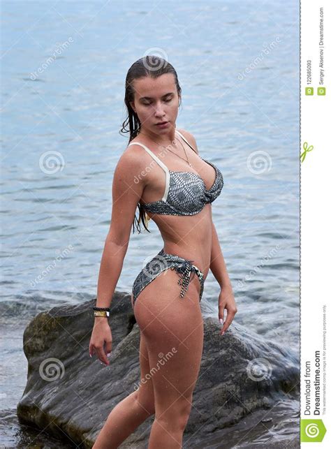 Hot Woman Posing On A Beach Stock Image Image Of Healthy