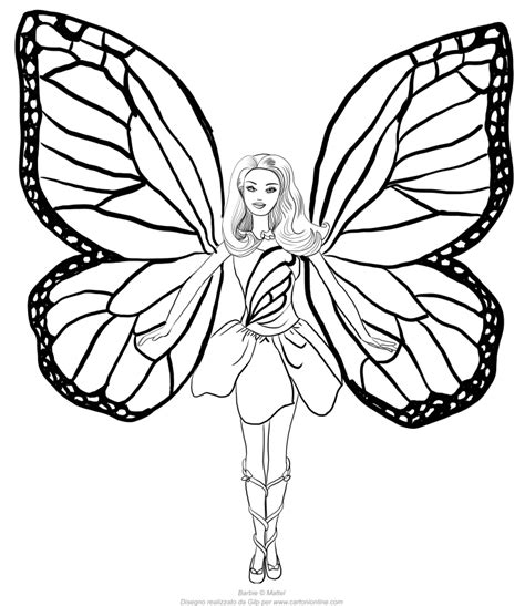 barbie mariposa coloring pages