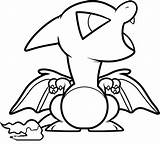 Coloring Chibi Charizard Baby sketch template
