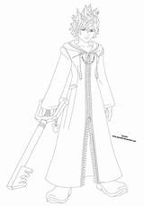 Roxas Hearts Kingdom Lineart Deviantart sketch template