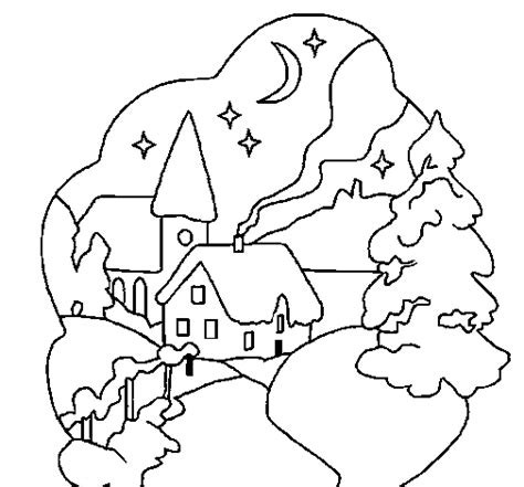 christmas town coloring page coloringcrewcom