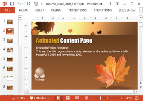 animated content page  autumn animationpng fppt
